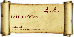 Leif Akács névjegykártya